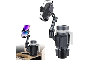 KRYVELLA Auto Getränkehalter,360°Rotation Handyhalterung Getränkehalter,2 in 1 verstellbare Basis Becherhalter Auto,flaschenhalter Auto,car Cup Holder(Schwarz)