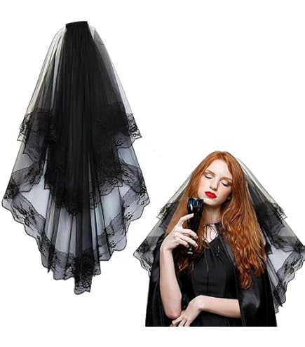 1 PC Halloween Voile Mystérieux Attrayant Broderie Photographie Accessoires Robe