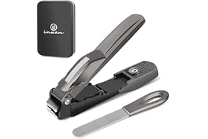 INXEN Tagliaunghie Professionale, Tagliaunghie con Contenitore Di Raccolta, Tagliaunghie per Unghie Delle Mani e Piedi, Set Manicure Pedicure per Uomo Donna