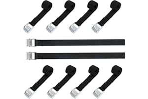 OUYANKA Spanngurte Kurz 10 Stück Befestigungsgurt Spanngurte mit Klemmschloss 2.5 x 65cm Zurrgurte Schwarz Befestigungsriemen Fahrradträger Zubehör für Outdoor Camping Fahrrad Gepäck