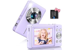 SIXTARY Digitalkamera Fotoapparat 1080P 44MP Fotokamera mit 2.4" Bildschirm 16X Digitalzoom Bildstabilisierung Mini Selfie Kamera Tragbare Kompaktkamera Vlogging Digitalkamera für Kinder Teenager Anfänger