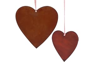 ‎ROSTIKAL Rostikal Hanging Decoration Heart with Ribbon Garden Decoration Rust Decoration Wedding Window Decoration Gift Set