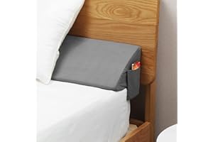 Vekkia Full (137,2 x 25,4 x 15,2 cm) Bed Wedge Pillow/Bed Wedge Mattress Filler/Bed Headboard Pillow Wedge, Close Gap (0-15,2 cm) Between Your Headboard and Matratze or Bed Without Headboard (Grau)