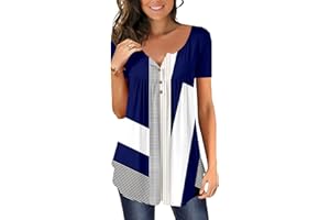 Magritta Women Summer Shirt V Neck Short Sleeve Tunic Tops Casual T Shirt Blouse…