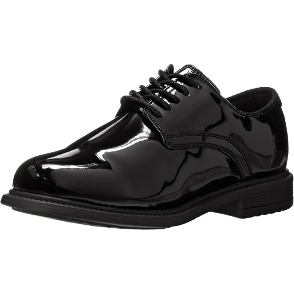 Rocky Men's Oxford Dress Shoe – Black High-Gloss Leather – Water Resistant & Slip Resistant