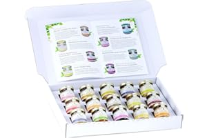 RÜDIGER FELDT HONIG Honig Geschenk-Set "15 Sorten aus aller Welt", mit Manuka-Honig, Buchweizen-Honig, Leatherwood-Honig und Thymian-Honig (15 x 50g)