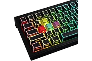 ‎JAKETSAI JakeTsai PBT Keycaps, 128 Tasten, Farbstoff-Sublimation, Kirschprofil-Tastenkappen, Seitlich Graviert, transparentes Tastenkappen-Set für Cherry MX-Schalter, ASIN/ISO-Layout, Mechanische Tastaturen