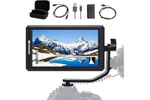 Feelworld F6 Kameramonitor 5.7 Zoll 1920 x 1080 DC 8V 4K HDMI 3D LUT Field Monitor Schwenkarm mit Stromausgang für DSLR und Gimbals