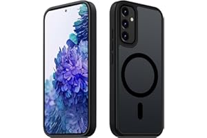 Tawarror Magnetyczne etui do Samsung Galaxy S21 FE, kompatybilne z Magsafe, przezroczyste matowe etui na tył telefonu do Samsung S21 FE, PC Anti-scratch TPU zderzak cienki pokrowiec ochronny, czarny