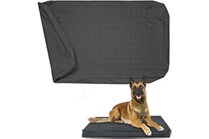 Exquilnova Bezüge für Hundebetten, Ersatz Bezug für Hundebett, Wasserdicht und Abnehmbarer Bezug für Hundekissen mit Reißverschluss für Hundematte Hundematratze, Nur Bezugsdeckel (Schwarz, M)