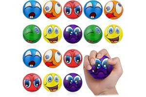 YCAAEO 16 Pezzi Palline Antistress Emoji,Pallina Antistress,Pallina Antistress Squishy,Pallina Antistress Mano Terapia Morbida,Palline Emoji,Giocattoli da Spremere per Bambini/Adulti per Alleviare lo Stress