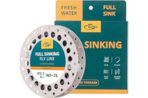 SF Affondante Tip Line Peso Avanti Taper Fly Line con Saldato Loop Galleggiante per Acqua Dolce WF 4 5 6 7 8 9 F/S 30FT IPS3/IPS5, Full Sinking Fly Fishing Line WF4-9 90FT IPS3/IPS5