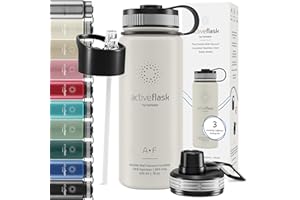 BEMAXX Bottiglia Acqua Termica INOX ACTIVE FLASK + Cannuccia (3 Tappi), Senza BPA - Thermos 1l/500ml | Borraccia Isotermica Acciaio - Caldo/Freddo, Ufficio Outdoor Sport Bicicletta viaggio fitness, Caffe Te