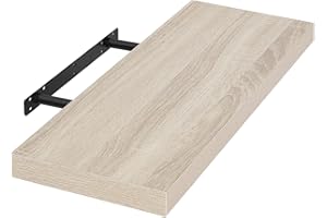 EUGAD 0051QJ regał ścienny, półka na książki, regał wiszący na płyty DVD, CD, 60 cm, dąb Sonoma