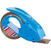 tesa Pack PACK'N'GO, Blue Ergonomic Manual Packaging Tape Dispenser for | Ergonomic and handy dispenser - For packing tapes b