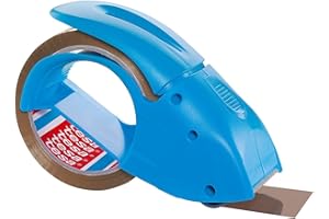 ‎TESA Tesa Packband Handabroller Pack ‘n‘ Go, Blau, inkl. 1 Rolle tesapack PP in braun, 50m:50mm (Blau)