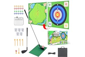 ZYNCOVE Golf Darts Chipping Game Mat, Double Sided Golf Practice Mats - Golf Hitting Mat Golf Training Mat Large Dart Board Mat Indoor and Outdoor golf Game for Adults and Kids