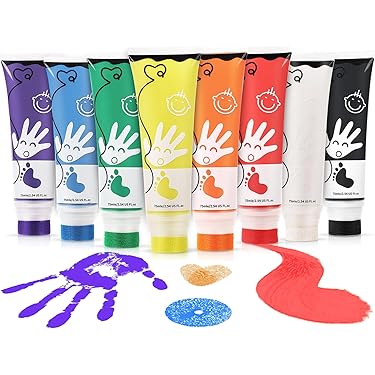 Activité Créative Toddler Peinture Au Doigt JAONLD - 25 Couleurs Non Toxique, Lavable Et Super Fun Pour Les Petits Artistes ! Kit Peinture Non Toxique