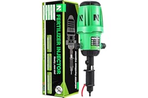NEWTRY Inyector de fertilizante para riego por goteo, bomba dosificadora ajustable de 0,4 ~ 4%, dosificador de líquido alimentado por agua NPT de 3/4 pulgadas para jardín, riego y sistema hidropónico,