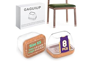 GAGUIUP Fundas rectangulares para patas de sillas con fieltro, protectores de patas de silla de silicona para proteger suelos, cama, silla, muebles para suelos de madera dura.