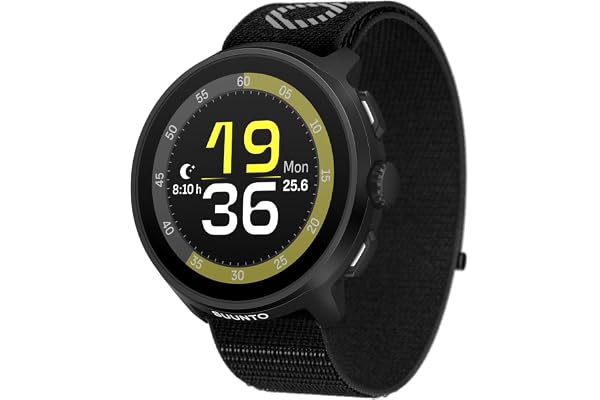 SUUNTO Run Montre de Running Femme Homme, 1,32" Écran Tactile AMOLED, Multisports, Tracker d'Activités, GPS Bi-Band, Suivi Fréquence Cardiaque/Sommeil, Course à Pied, 12 Jours d'Autonomie, Musique