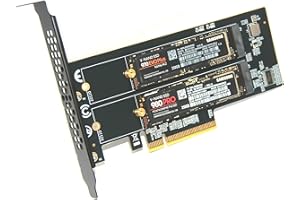 ADWITS Dual NVMe SSD auf PCIe 5.0/4.0/3.0 X8 oder X16 Adapter, 2-Laufwerk SSD Speichererweiterungskarte, unterstützt Boot/RAID, erfordert PC/Server-Mainboard mit PCIe-Bifurkation