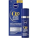 NIVEA Q10 Sérum Nuit Régénérant (1 x 30 ml), Crème de nuit anti-âge à la texture non grasse, Soin visage raffermissant conven