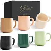 Steinzeit Coffee Cups (6 x 350 ml) - 100% Artisan Breakfast Mugs - Set of 6 Mugs with Unique Pastel Colours - Large Coffee Mu