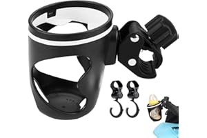 ALOSKART Poussette Porte-gobelet poussette de bebe avec Crochets,poussette tasses, Porte-Biberon Universel,360 degrés rotatif porte-gobelet,ABS Reglable,biberon Organiseu