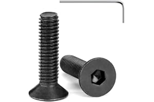 Tunejoy Tornillos de Cabeza Avellanada M6 x 25 mm Negro Tornillo Avellanado Hexagonal de Acero Inoxidable A2 V2A Norma DIN 7991 con llave Allen Rosca Completa 20 Piezas