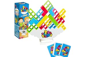 SUCETOY 32Pcs Tetra Tower Balance Game Tetra Tower Stacking Game for 3-8 Toddler Tetra Tower Balance Building Toy for 3-8 Year Old Boys Girls Balancing Stacking Toy Montessori Toy Gift for Boys Girls Toddler