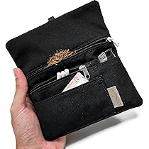 Portatabacco Idrorepellente Cucito A Mano - Porta Tabacco, Cartine E Filtri Con Cerniere, Tessuto Blu Jeans - Foto 8