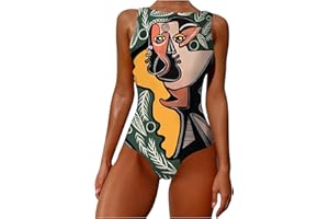 NOAGENJT Costumi Donna Piscina Cinghie Senza Schienale sul Collo Stampa Pezzo Costumi da Bagno Larghi Costumi da Bagno Alti da Donna Tankinis Set Costumi Bagno Neonato