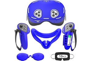 Tyasoleil VR-silikonfodral, kompatibelt med 3S, VR-tillbehörsset, inkluderar kontrollgrepp, läderfodral, skalskydd, ansiktssk