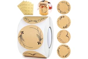 KBJUH Etichette Adesive per Barattoli Vetro Etichette Personalizzate Bomboniere 500 Pezzi Etichette Confettata Etichette per Marmellate Etichette Adesive Personalizzate Etichette Spezie Etichetta Rotonda