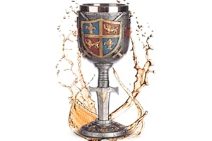 MTB MORE ENERGY Cáliz ''Sword and Shield'' (160ml) - Altura 18 cm - Decoración medieval fantasía fantástico Fantasy