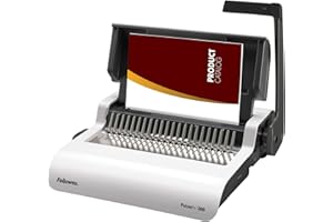Fellowes Pulsar+ Binding Machine with Storage Tray - 20 Sheet Punch Capacity for A4 sheets - Manual Comb Binding Machine - 300 Sheet Capacity - Includes 10 Clear Covers - Ideal for Home/Small Office