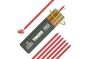 Tracer Tough Construction - Juego de minas de repuesto para lápices (6 x 5,2 mm, 6 minas de grafito resistentes de alta visibilidad, 6 unidades)