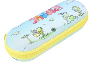 KINDLER ETUIS Kindgerechtes leichtes Brillenetui aus robustem Textil für Kinder - Janosch mit Reißverschluss in der Farbe Gelb-Blau