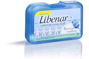 Libenar Aspiratore con Filtri per la Rimozione del Muco in Eccesso, 1 Aspiratore con 5 Filtri e 20 Filtri di Ricambio, Per il Naso Chiuso del Neonato e Per il Lavaggio Nasale Bambini