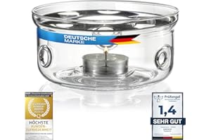 Dimono Petit réchaud chauffe-thé en verre borosilicate Convient à presque toutes les théières