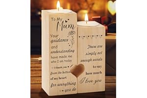 Mothers Day for Mum Gifts, KAAYEE Heart Shaped Candle Holder Christmas Birthday Gifts for Mum, Presents for Mummy from Daughter Son, for Mothers' Day, Thanksgiving Day (Mum 1)