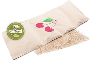 Zollner24 cuscino con noccioli di ciliegio - cuscino termico riscaldabile in microonde - contro tensione collo, spalle, le coliche - calore naturale - rivestimento sfoderabile e lavabile - 20x53