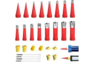ZHSIHAI 28PCS Buse d'étanchéité en acier inoxydable revêtement de buse de calfeutrage kit d'outils de buse en caoutchouc intégré universel avec base Silicone Mastic Outil de Finition Cuisine