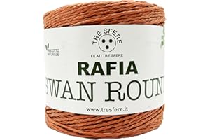 FILATI ITALIANI Rafia Swan Round 100% ecologica da 150g - 250 metri per le tue borse handmade estive o cappelli (-mattone - ROUND)