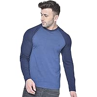 CHKOKKO Men's Cotton Regular Fit Raglan Full Sleeves T-Shirt