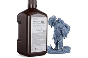 ELEGOO ABS Like 3D Printer Upgraded Resin 2.0, 405nm UV Curing Photopolymer Resin for LCD 3D Printing Grey 2000g