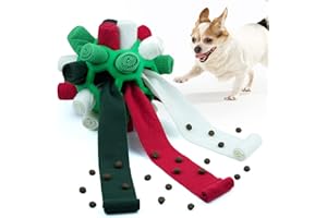 Yikko Jouet Chien Balle à Renifler, Tapis à renifler Jouet interactif pour Chien Jouet pour s'entraîner et soulager l'ennui, Portable pour Petit Chien de Taille Moyenne (Vert des fêtes)