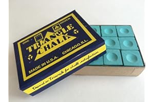 BINOA 12 pcs World renowned Green Triangle Snooker Pool Chalk in genuine Triangle Box , not loose