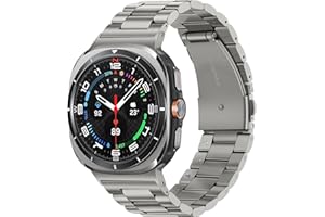 Tasikar Stainless Steel Straps Compatible with Samsung Galaxy Watch Ultra 47mm (2025/2024), No Gap Men Women Genuine Band for Galaxy Watch Ultra 47mm (2025/2024), Gray Titanium